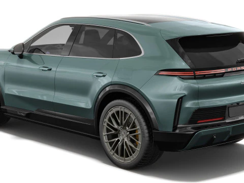 Porsche Cayenne Turbo Elettrica 2027 con interni Modello 3D