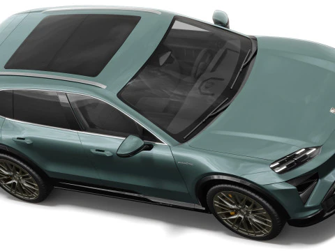 Porsche Cayenne Turbo Elettrica 2027 con interni Modello 3D