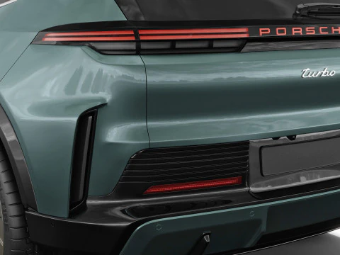 Porsche Cayenne Turbo Elettrica 2027 con interni Modello 3D