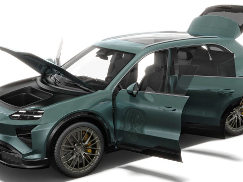 Porsche Cayenne Turbo Elettrica 2027 con interni Modello 3D