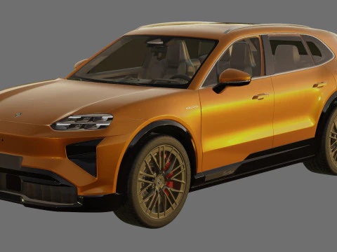 Porsche Cayenne Turbo Elettrica 2027 con interni Modello 3D