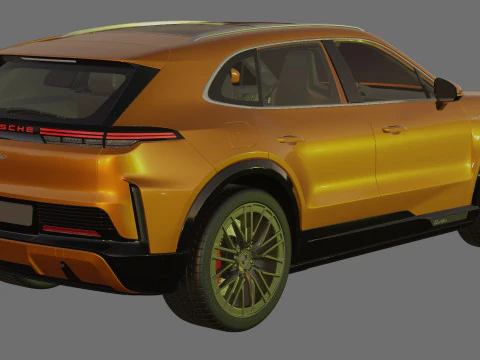 Porsche Cayenne Turbo Elettrica 2027 con interni Modello 3D