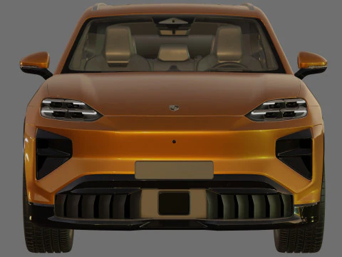 Porsche Cayenne Turbo Elettrica 2027 con interni Modello 3D