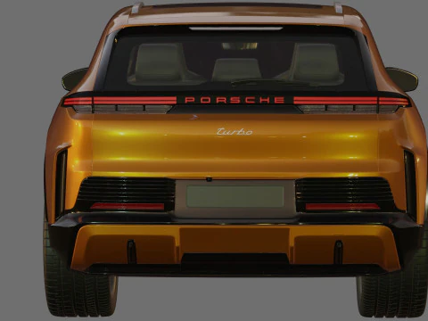 Porsche Cayenne Turbo Elettrica 2027 con interni Modello 3D