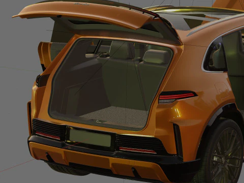 Porsche Cayenne Turbo Elettrica 2027 con interni Modello 3D