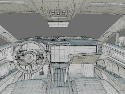 Porsche Cayenne Turbo Elettrica 2027 con interni Modello 3D
