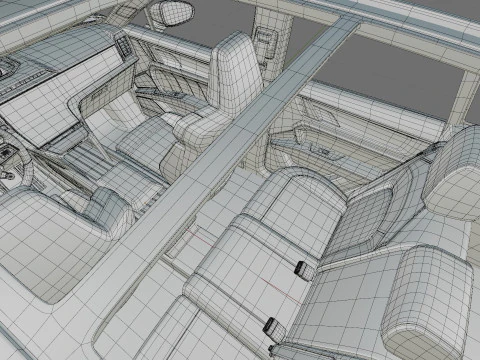 Porsche Cayenne Turbo Elettrica 2027 con interni Modello 3D