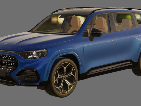 인테리어가 포함된 Mercedes-Benz GLB 2027 AMG 라인 3D 모델