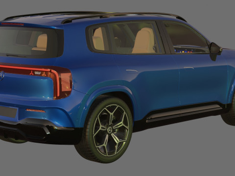 인테리어가 포함된 Mercedes-Benz GLB 2027 AMG 라인 3D 모델