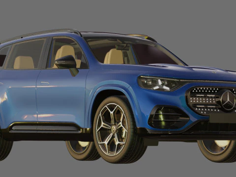इंटीरियर के साथ मर्सिडीज-बेंज जीएलबी 2027 एएमजी-लाइन 3D मॉडल