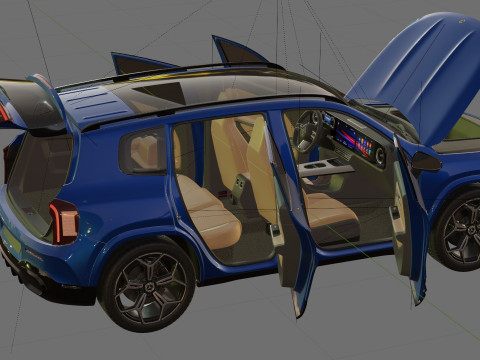 인테리어가 포함된 Mercedes-Benz GLB 2027 AMG 라인 3D 모델