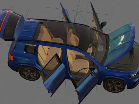 인테리어가 포함된 Mercedes-Benz GLB 2027 AMG 라인 3D 모델