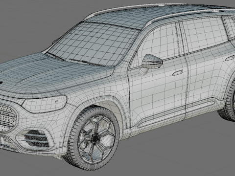 인테리어가 포함된 Mercedes-Benz GLB 2027 AMG 라인 3D 모델