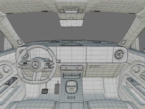 인테리어가 포함된 Mercedes-Benz GLB 2027 AMG 라인 3D 모델