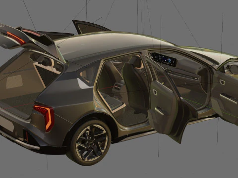 Kia K4 2026 with interior 3D Model