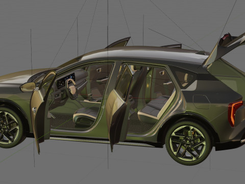 Kia K4 2026 with interior 3D Model