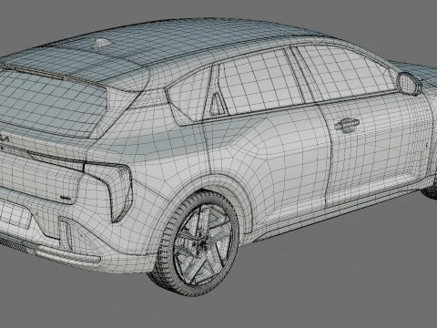 Kia K4 2026 with interior 3D Model
