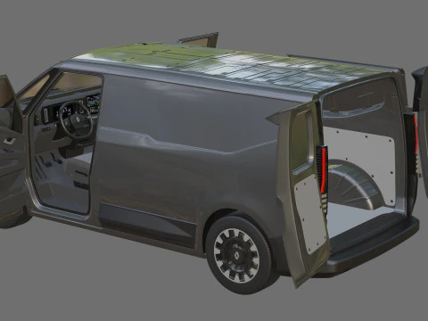 Renault Trafic e-tech 2027 with interior 3D Model