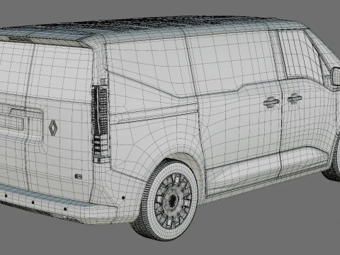 Renault Trafic e-tech 2027 with interior 3D Model