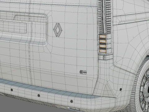 Renault Trafic e-tech 2027 with interior 3D Model