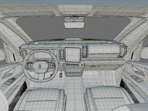 Renault Trafic e-tech 2027 with interior 3D Model