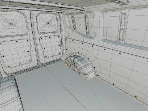 Renault Trafic e-tech 2027 with interior 3D Model