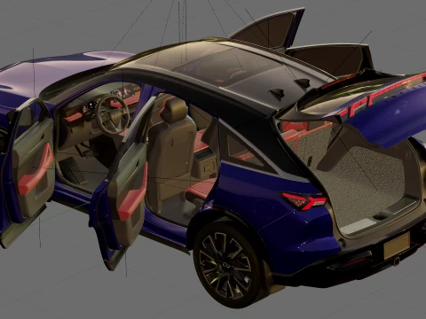Infiniti QX65 2027 with interior 3D Model