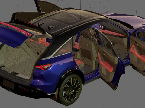 Infiniti QX65 2027 with interior 3D Model
