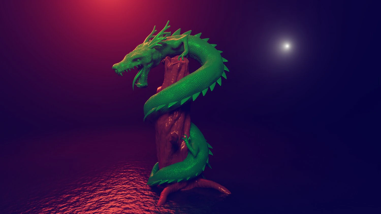 green dragon 3D Model .c4d .max .obj .3ds .fbx .stl .blend 