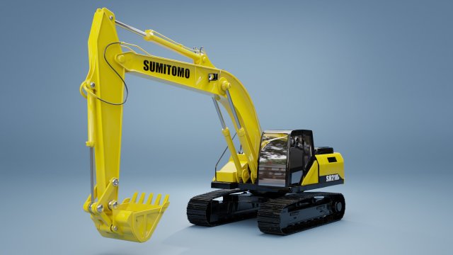 hydraulic excavator 3D Модель .c4d .max .obj .3ds .fbx .stl .blend