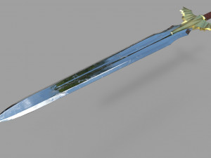 gilded sword low-poly 3D 모델