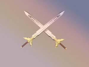 gilded sword low-poly 3D Model