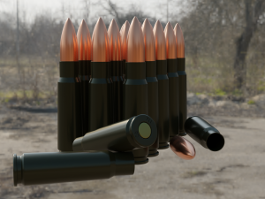 7x62 ak bullet 3D 模型