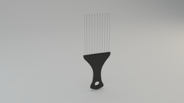 afro pick comb 3D Model .c4d .max .obj .3ds .fbx .stl .blend