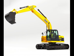Jcb-jz255 excavator rigged 3D 모델