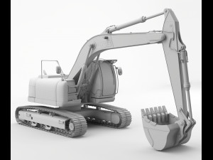 Jcb-jz255 excavator rigged 3D 모델