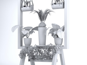 wooden stand of plants collection 3Dモデル