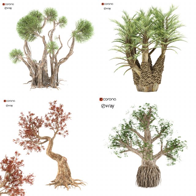 pack of trees Modelo 3D .c4d .max .obj .3ds .fbx .stl .blend 