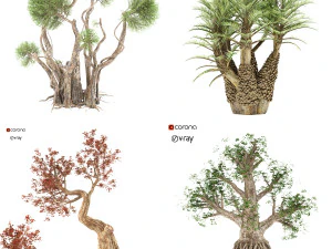 pack of trees 3D Model