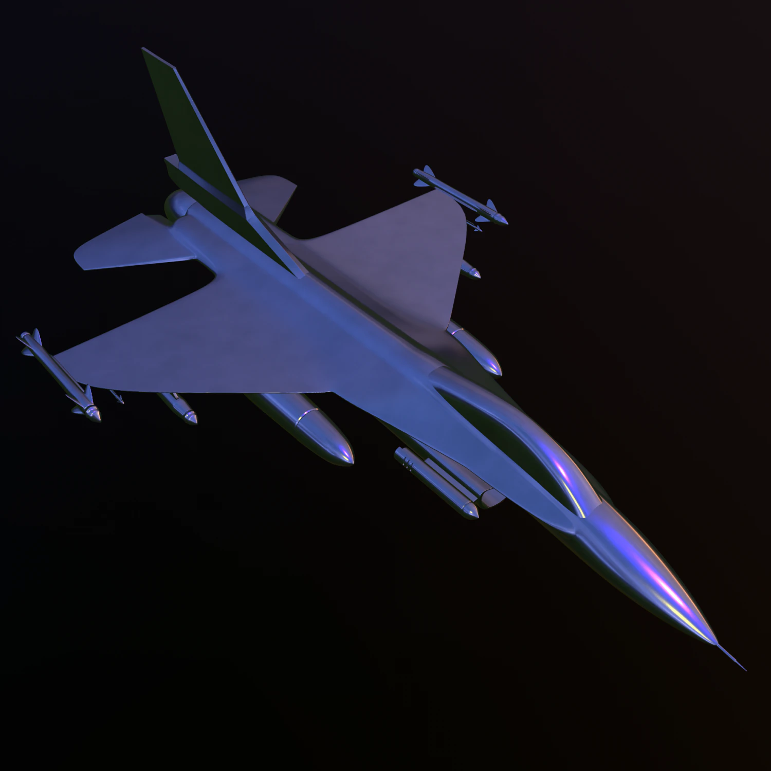 falcon 16 airplane 3D Model .c4d .max .obj .3ds .fbx .stl .blend