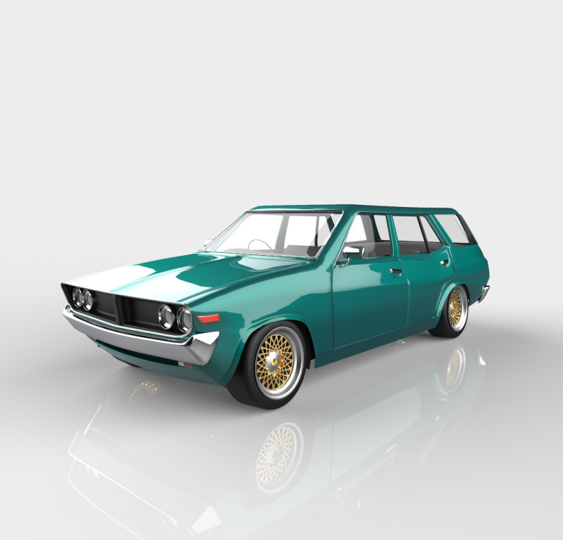 Toyota Corona Kombi Wagon 3D Модель .c4d .max .obj .3ds .fbx .stl .blend 