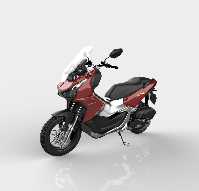 Honda ADV 160 Adventure 3D Model .c4d .max .obj .3ds .fbx .stl .blend 