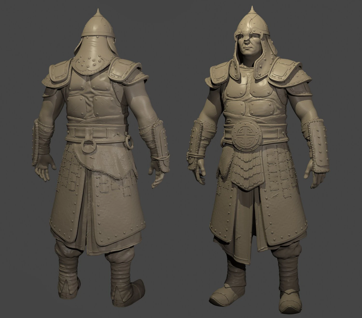 Mongol Warrior Highpoly sculpt 3D Model .c4d .max .obj .3ds .fbx .stl .blend 