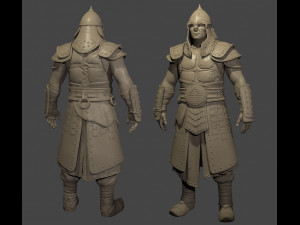 Mongol Warrior Highpoly sculpt 3D Model
