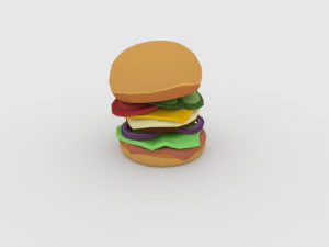 humburher de baixo poli Modelo 3D