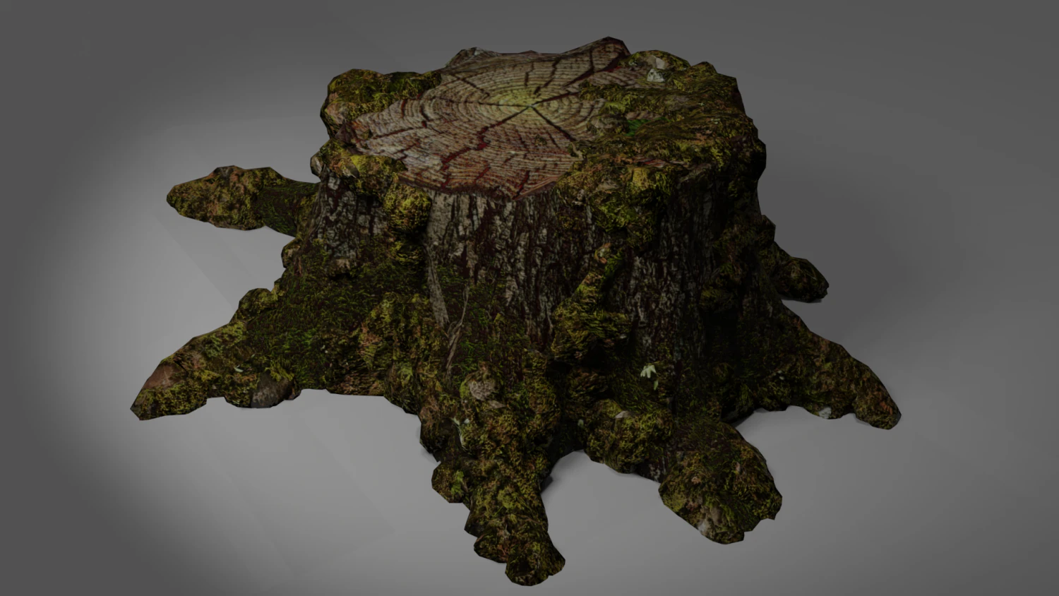 stump with moss 3D Model .c4d .max .obj .3ds .fbx .stl .blend 