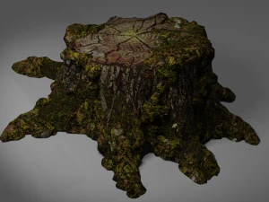 长满青苔的树桩 3D 模型