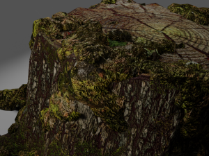 stump with moss Modello 3D