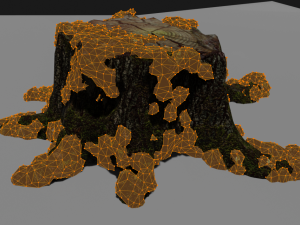 stump with moss Modello 3D