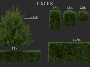 hedges shrubs pack Modello 3D